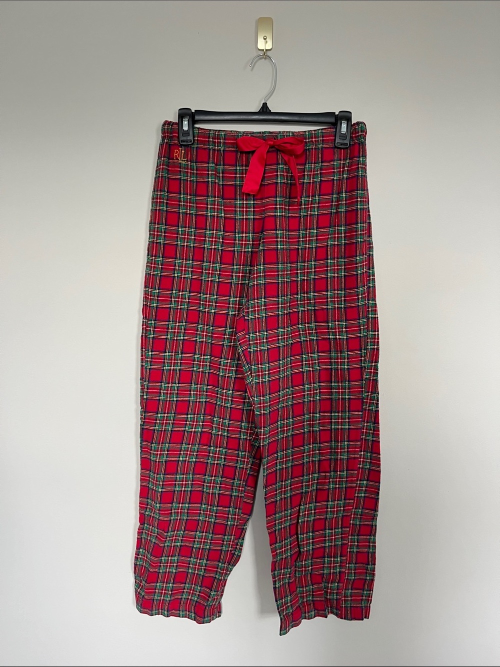 Ralph Lauren Red Plaid Pyjama Pants with Ribbon Drawstring